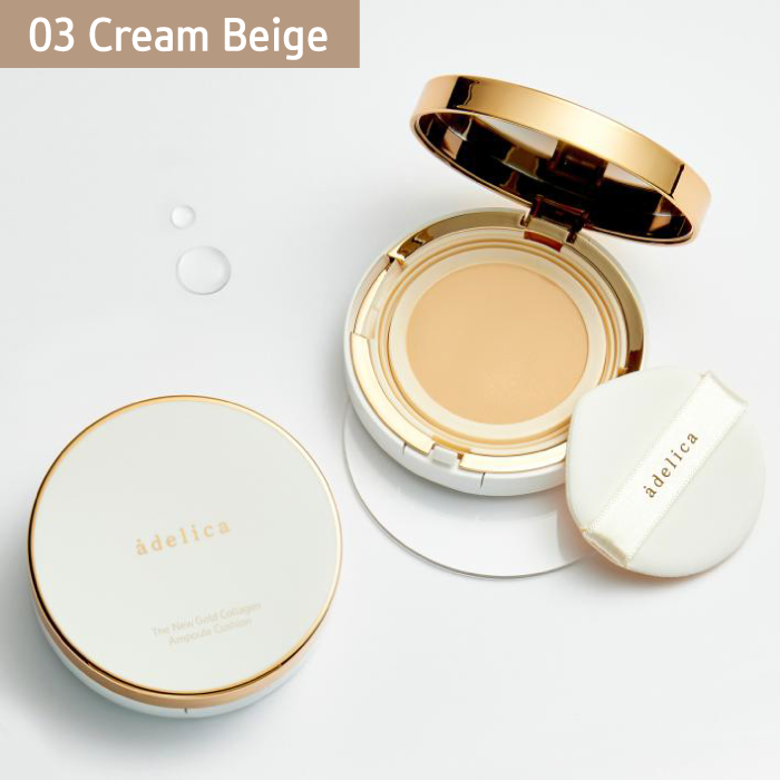 Adelica The New Gold Collagen Ampoule Cushion 03 Cream Beige