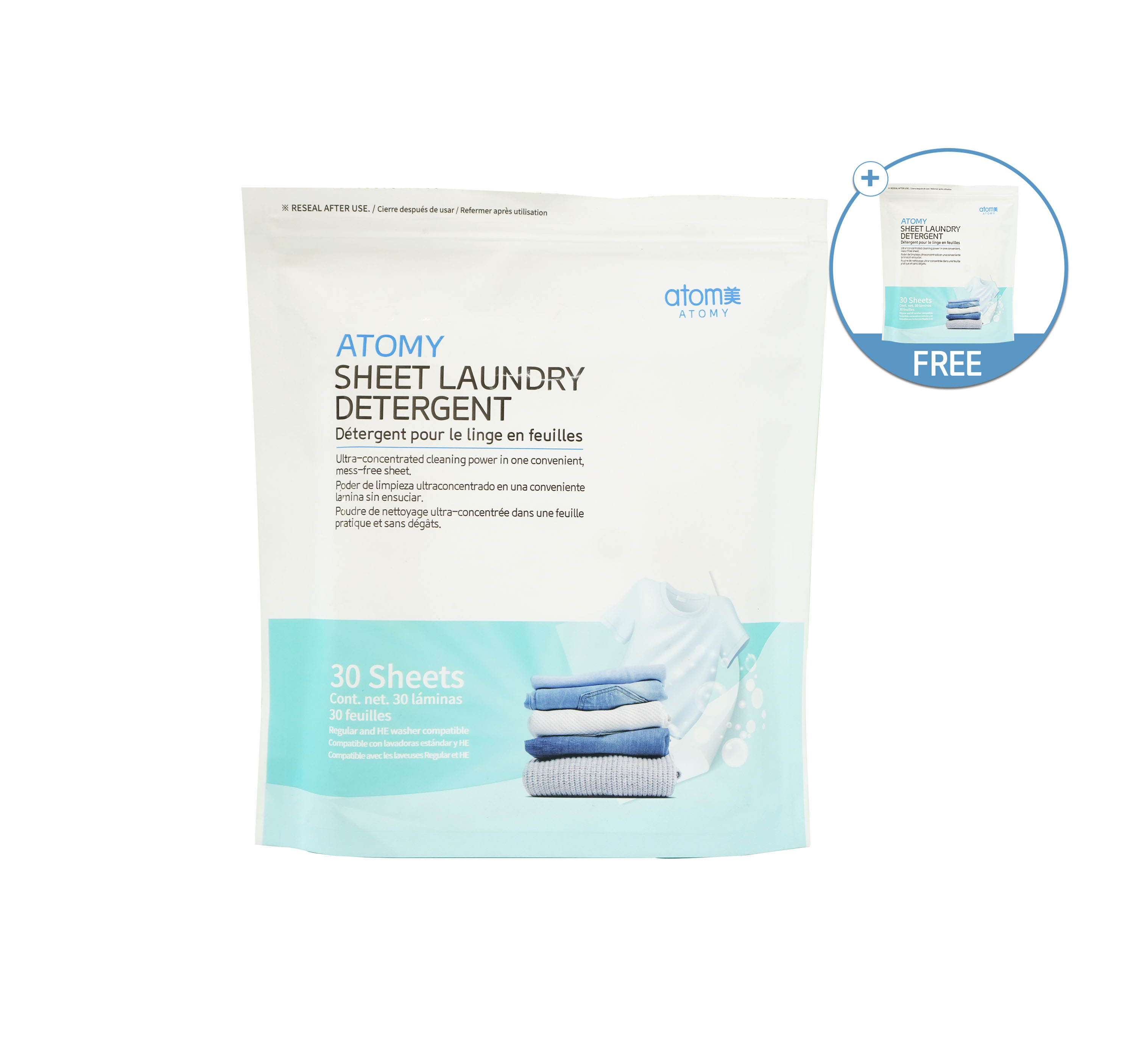 Atomy Sheet Laundry Detergent (Buy 1 Get 1 Free) | Atomy India
