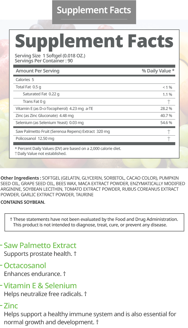 Atomy Saw Palmetto Supplement Facts